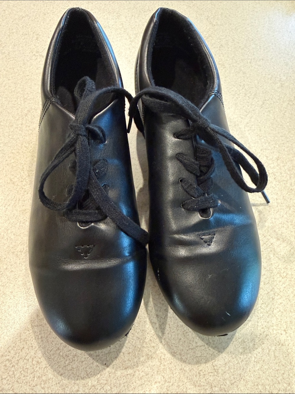 Capezio Black Leather Lace-Up Tap shoes  - adult size 7